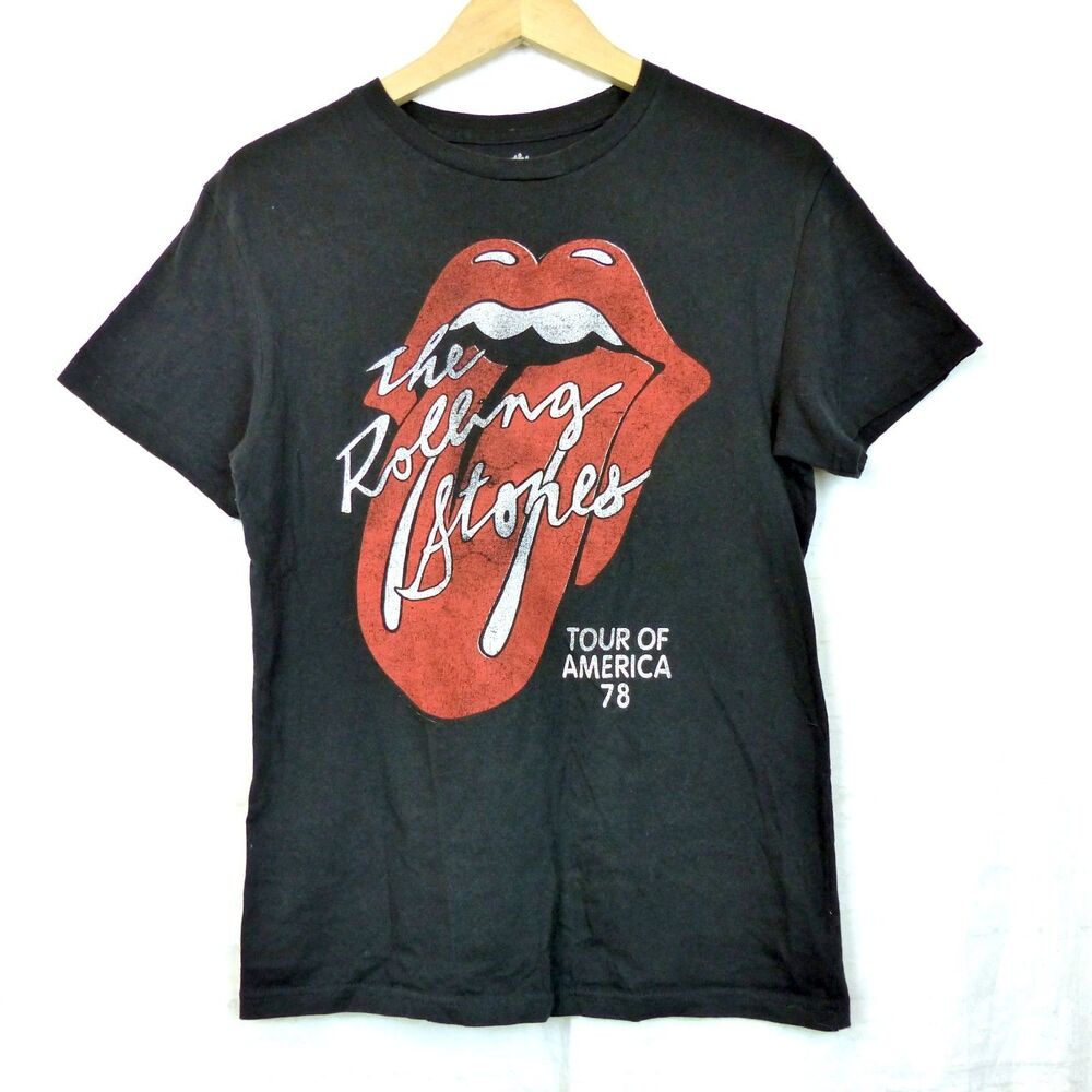 The Rolling Stones T Shirt Tour of America 78 Graphic Men XXS Fits S/M Black